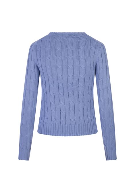 RALPH LAUREN Maglione Girocollo A Trecce Azzurro - RALPH LAUREN