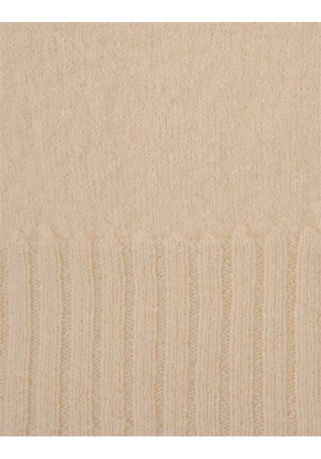 JIL SANDER Maglione Girocollo In Lana Merino Bianco Naturale - JIL SANDER