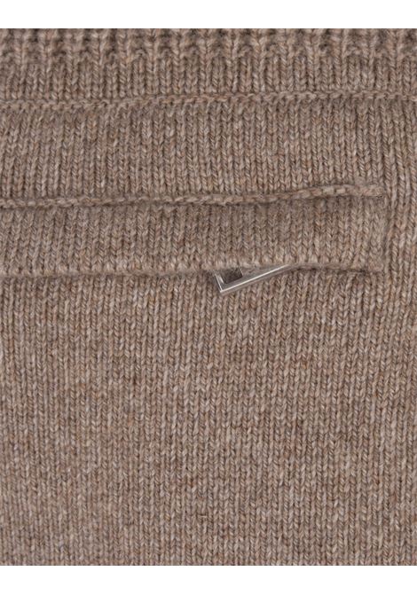 ZEGNA Maglione In Cashmere Taupe Con Taschino - ZEGNA