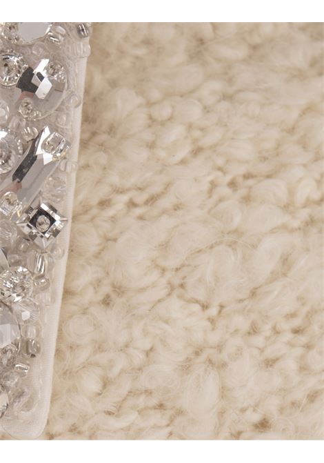 BLUMARINE Maglione In Misto Alpaca Bianco Con Colletto Gioiello - BLUMARINE