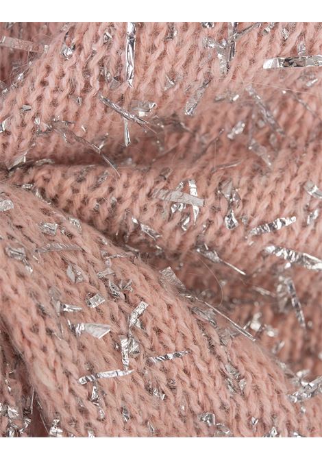 MSGM Maglione In Misto Lana Rosa Con Filo Lamé Argentato - MSGM