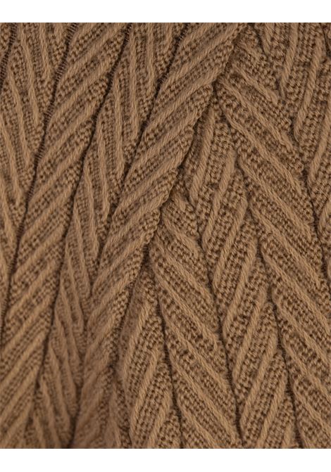 BOSS Maglione Marrone Chiaro Con Lavorzione A Spina Di Pesce - BOSS