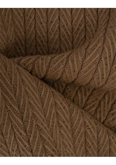 BOSS Maglione Marrone Chiaro Con Lavorzione A Spina Di Pesce - BOSS