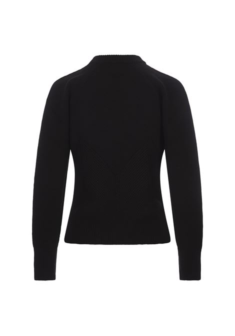 ALEXANDER MCQUEEN Maglione Nero Con Dettaglio A Coste - ALEXANDER MCQUEEN