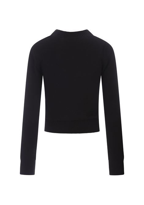 PALM ANGELS Maglione Nero Con Logo A Contrasto - PALM ANGELS