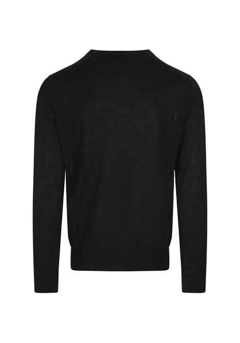 ALEXANDER MCQUEEN Maglione Nero Con Skull Rosso Rovesciato - ALEXANDER MCQUEEN