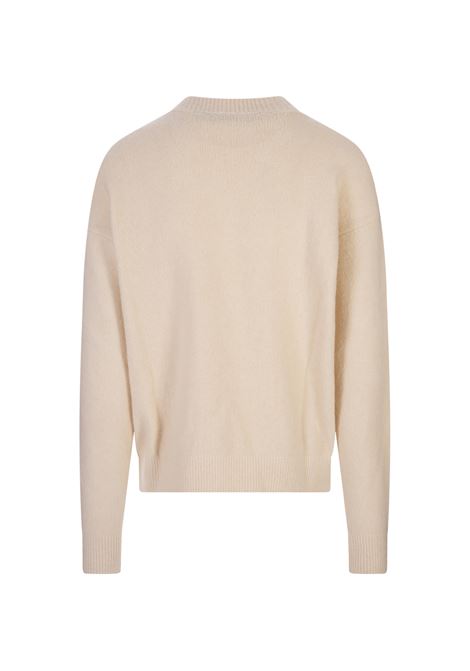 PALM ANGELS Maglione Palm Angels Crema Con Logo A Contrasto - PALM ANGELS