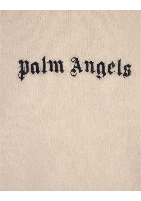 PALM ANGELS Maglione Palm Angels Crema Con Logo A Contrasto - PALM ANGELS