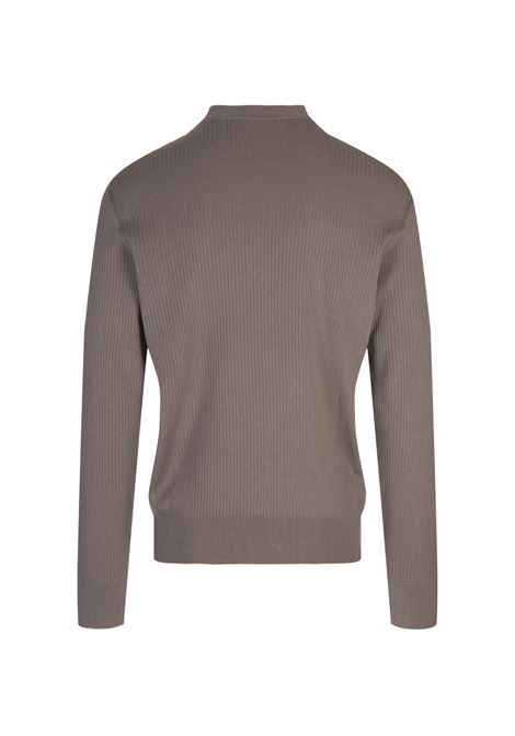 BOSS Maglione Regular Fit In Seta E Cotone Taupe - BOSS