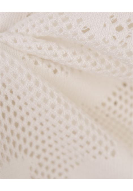 ALEXANDER MCQUEEN Maglione Traforato Bianco Con Motivo McQueen Graffiti - ALEXANDER MCQUEEN