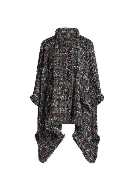 ETRO Mantella In Bouclé Misto Lana Multicolore - ETRO