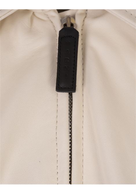 MARNI Giacca Leggera In Pelle Bianco Crema - MARNI