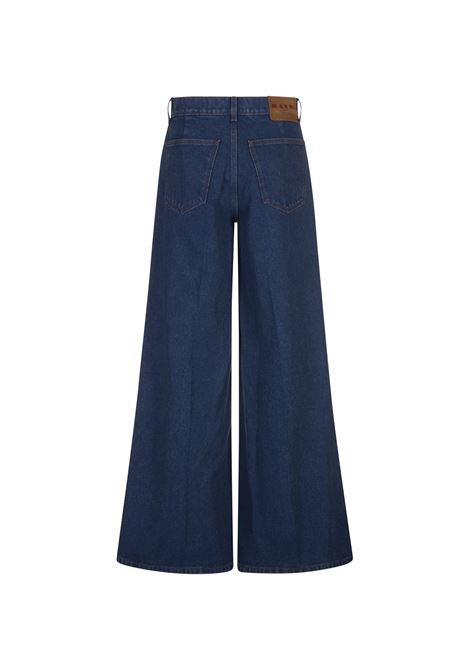MARNI Jeans A Gamba Larga In Denim Blu - MARNI