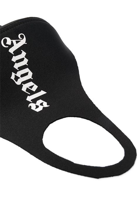 PALM ANGELS Mascherina Nera Con Logo Bianco - PALM ANGELS