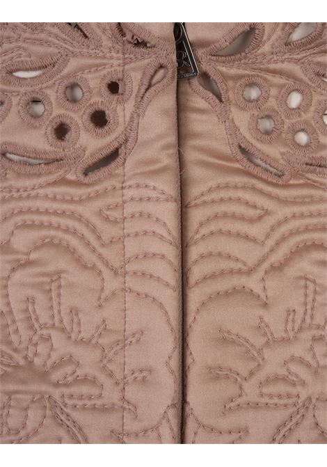 ERMANNO SCERVINO Minigonna In Satin Di Seta Rosa Con Ricami - ERMANNO SCERVINO