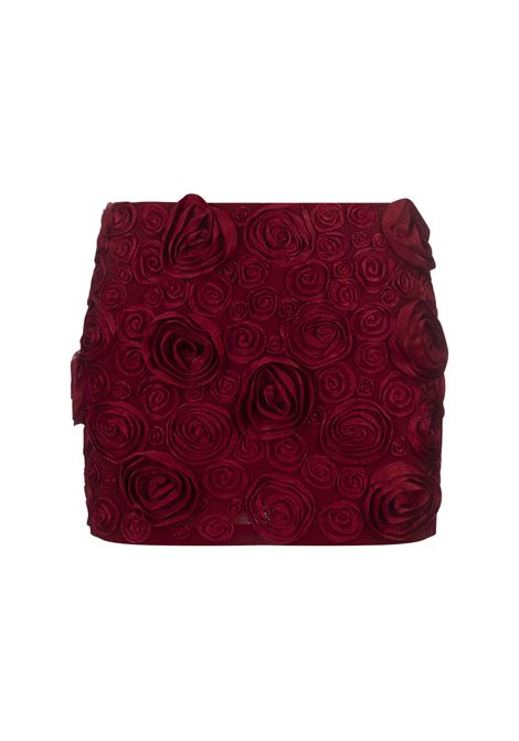 BLUMARINE Minigonna Rossa Con Ricamo Di Rose 3D - BLUMARINE
