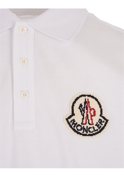 MONCLER Polo Logata Bianca - MONCLER