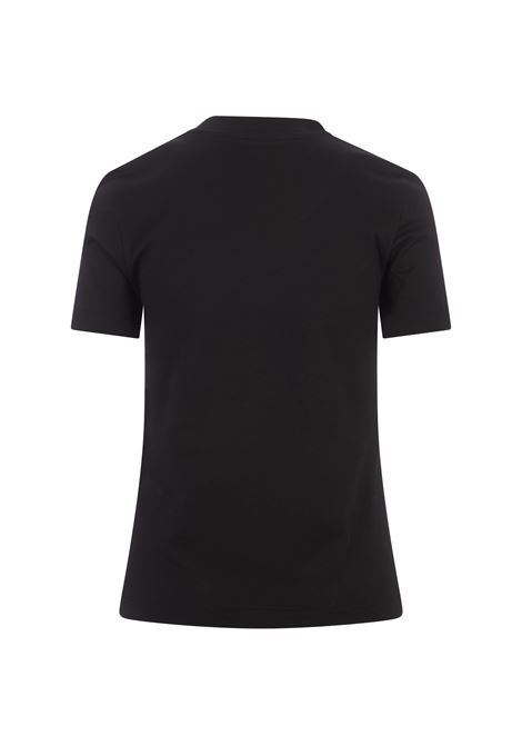 MONCLER T-Shirt Nera Con Logo Di Cristalli - MONCLER