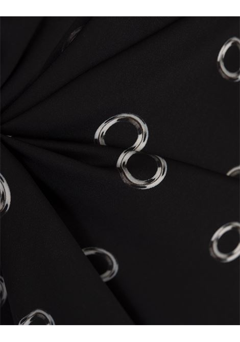 MSGM Abito Midi In Viscosa Nera Stampata - MSGM
