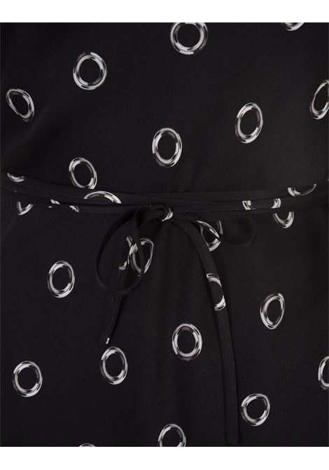 MSGM Abito Midi In Viscosa Nera Stampata - MSGM