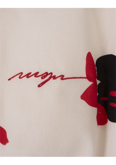 MSGM Camicia Crop Bianca Con Stampa Fragole - MSGM