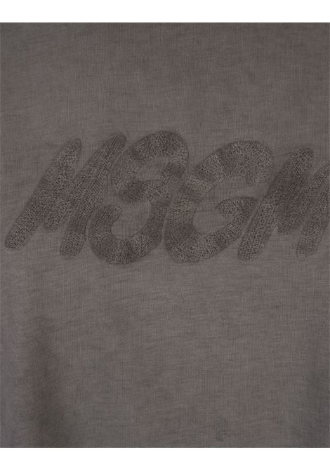 MSGM T-Shirt Grigia Con Effetto Slavato - MSGM