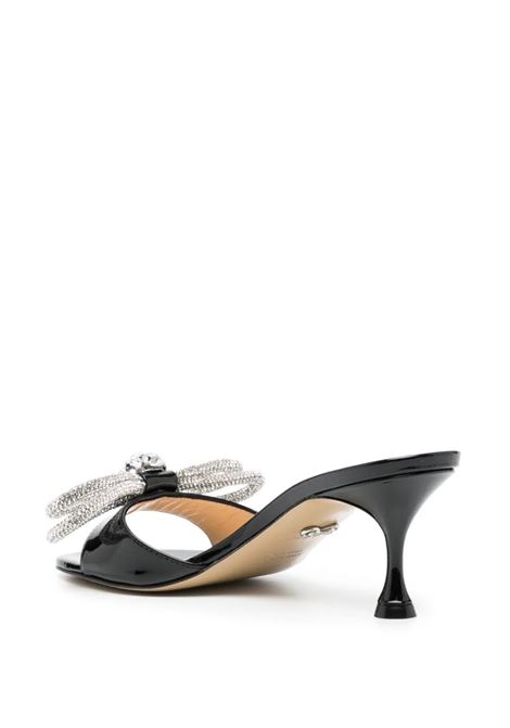 MACH & MACH Mules 65 Double Bow In Pelle Verniciata Nera - MACH & MACH