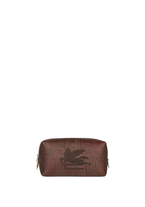 ETRO Necessaire Piccolo Con Motivo Paisley Jacquard Marrone - ETRO