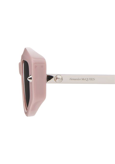 ALEXANDER MCQUEEN Occhiali Da Sole Geometrici Spike Studs In Rosa/Fumé - ALEXANDER MCQUEEN