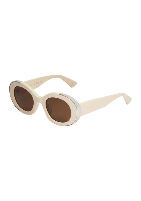 ALEXANDER MCQUEEN Occhiali Da Sole Ovali The Grip In Avorio/Marrone - ALEXANDER MCQUEEN