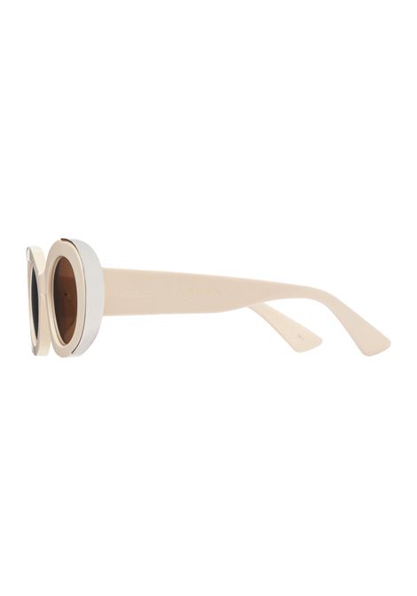 ALEXANDER MCQUEEN Occhiali Da Sole Ovali The Grip In Avorio/Marrone - ALEXANDER MCQUEEN