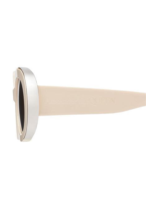 ALEXANDER MCQUEEN Occhiali Da Sole Ovali The Grip In Avorio/Marrone - ALEXANDER MCQUEEN