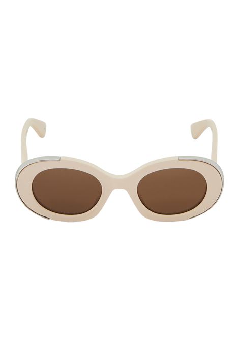 ALEXANDER MCQUEEN Occhiali Da Sole Ovali The Grip in Avorio/Marrone - ALEXANDER MCQUEEN