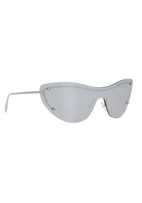 ALEXANDER MCQUEEN Occhiali Da Sole Spike Studs Cat-Eye Mask Argentati - ALEXANDER MCQUEEN