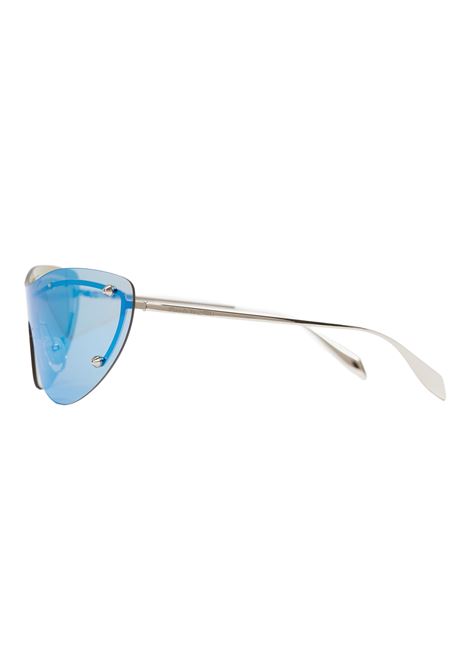 ALEXANDER MCQUEEN Occhiali Da Sole Spike Studs Cat-Eye Mask In Blu/Argento - ALEXANDER MCQUEEN
