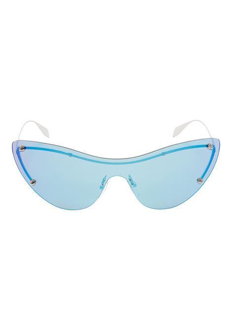 ALEXANDER MCQUEEN Occhiali Da Sole Spike Studs Cat-Eye Mask In Blu/Argento - ALEXANDER MCQUEEN