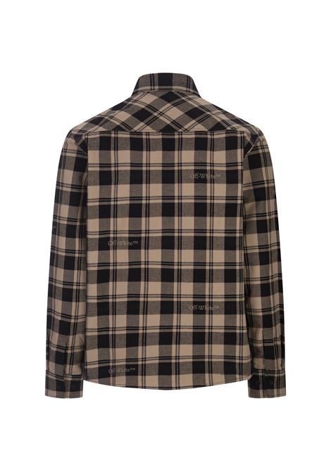 OFF-WHITE Camicia In Cotone Check Beige - OFF-WHITE