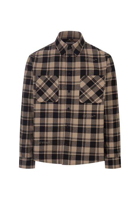 OFF-WHITE Camicia In Cotone Check Beige - OFF-WHITE