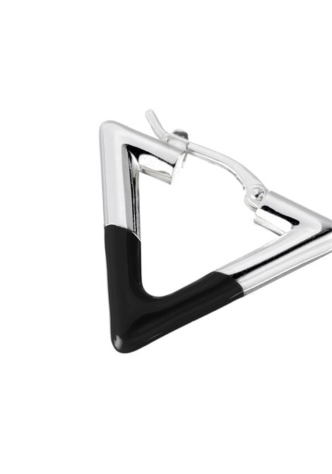 LAG WORLD Orecchino Lil Triangle Enameled In Black/Silver - LAG WORLD