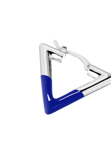 LAG WORLD Orecchino Lil Triangle Enameled In Blue/Silver - LAG WORLD