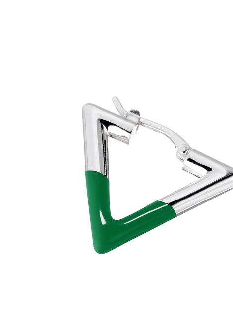 LAG WORLD Orecchino Lil Triangle Enameled In Green/Silver - LAG WORLD
