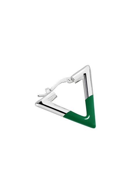 LAG WORLD Orecchino Lil Triangle Enameled In Green/Silver - LAG WORLD