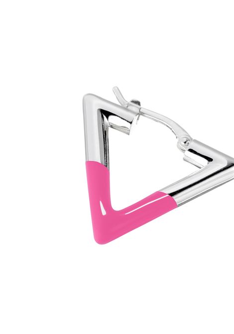 LAG WORLD Orecchino Lil Triangle Enameled In Pink/Silver - LAG WORLD
