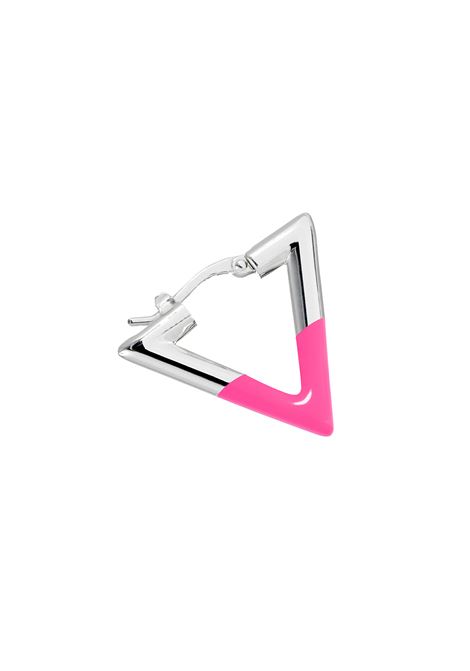 LAG WORLD Orecchino Lil Triangle Enameled In Pink/Silver - LAG WORLD