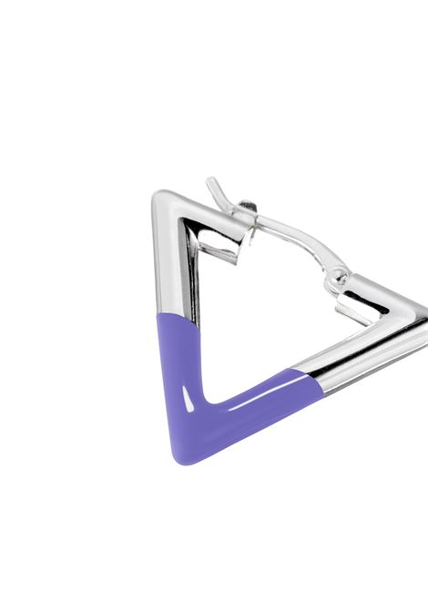LAG WORLD Orecchino Lil Triangle Enameled In Purple/Silver - LAG WORLD