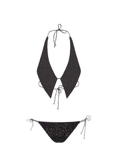 OSEREE Bikini Paillettes Tie Nero - OSEREE