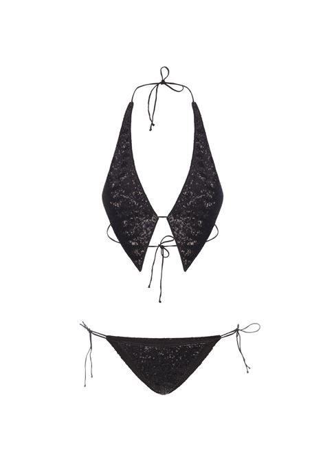 OSEREE Bikini Paillettes Tie Nero - OSEREE