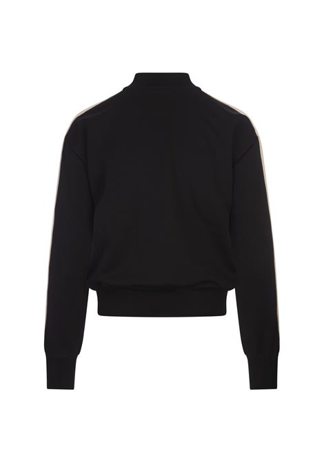 PALM ANGELS Felpa Nera Con Zip E Logo - PALM ANGELS
