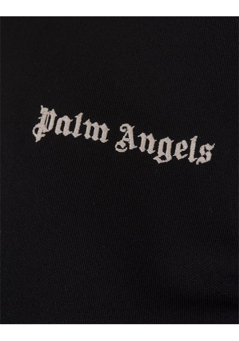 PALM ANGELS Felpa Nera Con Zip E Logo - PALM ANGELS