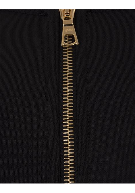 PALM ANGELS Felpa Nera Con Zip E Logo - PALM ANGELS